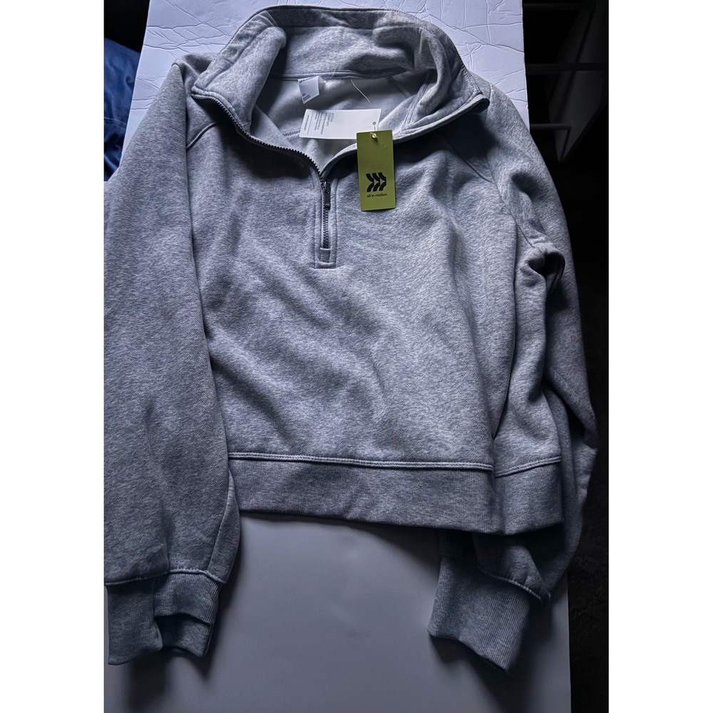 All In Motion Womens Active Comfort 1/2 Zip Sweatshirt Heathered Gray XXL NEW